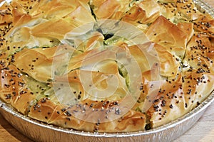 Spanakopita, greek cuisine.