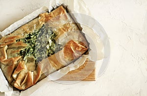 Spanakopita, greek cuisine.