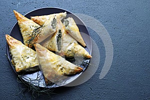 Spanakopita, greek cuisine.