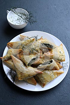 Spanakopita, greek cuisine.