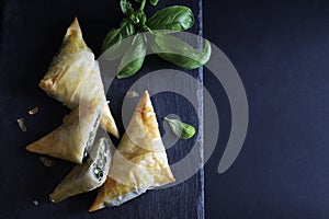 Spanakopita, greek cuisine.