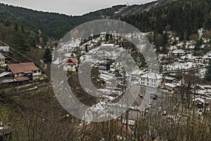 Spania Dolina village in dark cold autumn day