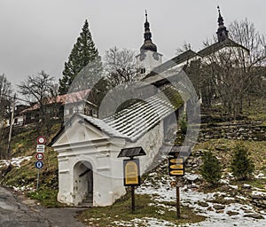 Spania Dolina village in dark winter morning