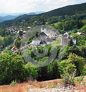 Spania valley with church, Slovakia