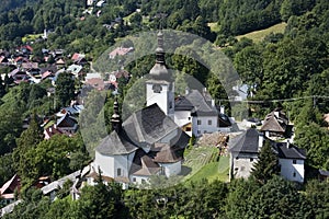 The Spania Valley village, Slovakia: a view on The church of the transfiguration.