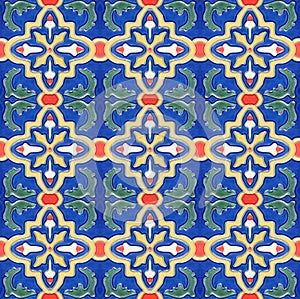 Spanich Moroccan style vintage ceramic tile