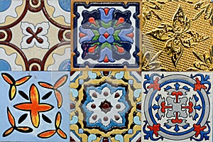 Spanich Moroccan style vintage ceramic tile