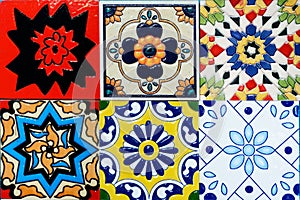 Spanich Moroccan style vintage ceramic tile