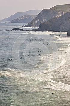 Spanis beach viewed from above. Basque country, Spain