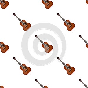 Spanish acoustic guitar icon in cartoon style isolated on white background.