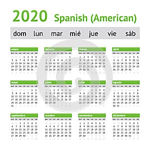 2020 Spanish American Calendar photo