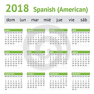 2018 Spanish American Calendar photo