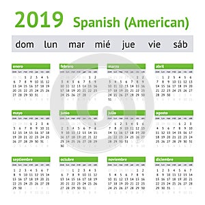 2019 Spanish American Calendar photo