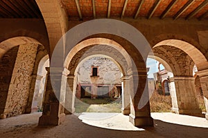 Spanish arches in abandoned building mexico