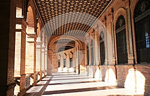 Spanish architecture at Plaza de Espana, Seville photo