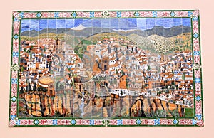 Spanish azulejo of the town of Ronda, Andalusia photo