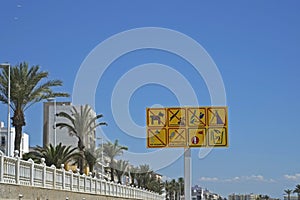 Spanish beach warning signs
