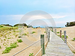 Spanish beach with white sand dunes