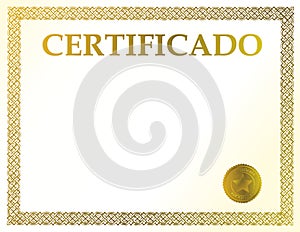 Spanish blank certificate