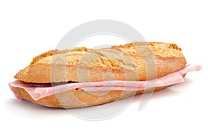 Spanish bocadillo de jamon de york, a ham sandwich photo