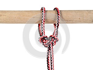spanish bowline knot tied on synthetic rope