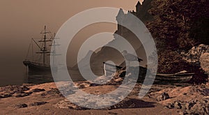 Spanish Brig And Castle