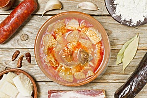 Spanish callos and ingredients