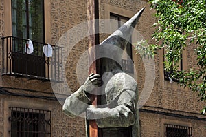 Spanish catholic sect statue. Segovia, Spain