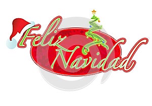 Spanish - Christmas sign illustration design