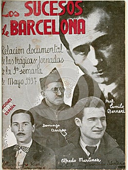Spanish civil war. Book on the events of Barcelona, May 1937.