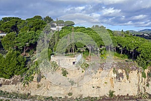 Spanish Civil War Concrete bunker, Arenys de Mar beach, Spain photo