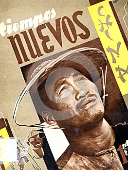 Spanish civil war. Cover of the anarchist magazine New Times. photo