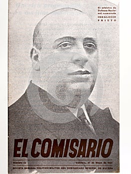 Spanish civil war. Magazine `El comisario` Indalecio Prieto 1937. photo