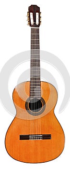 Spanish classical acoustic guitar isolated