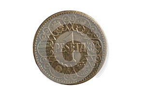 Spanish coin, una peseta