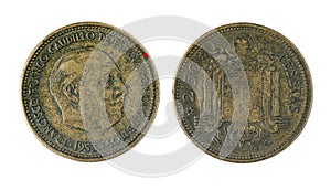 Spanish coins - 2.5 pesetas, Francisco Franco. Minted in the year 1953