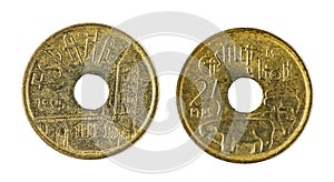 Spanish coins - 25 pesetas. Juan Carlos I. Castile and Leon, 1995