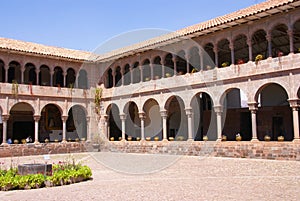 Spanish Colonial cloister courtyard, photo