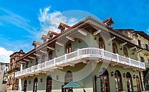 Spanish colonial house in Casco Viejo, Panama City photo