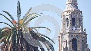 Spanish colonial revival architecture, Bell Tower relief, San Diego, Balboa Park