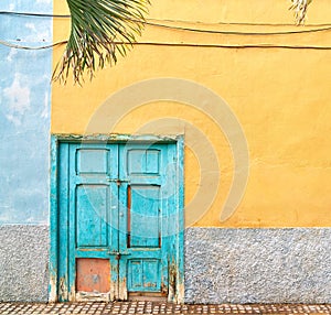 Spanish Colorful Vintage Wooden Door