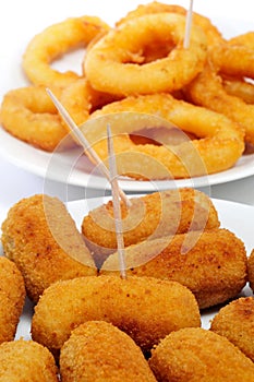 Spanish croquettes and calamares photo