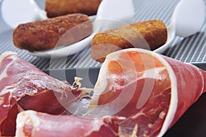 Spanish croquettes and serrano ham