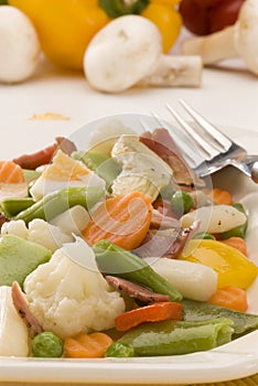 Spanish cuisine. Mixed vegetables medley.