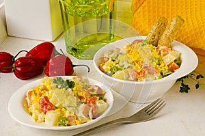 Spanish Cuisine. Russian salad or Olivier Salad.Ensaladilla rusa photo