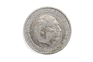 Spanish currency, Francisco Franco, diez centimos