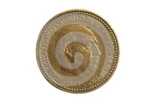 Spanish currency, Francisco Franco, una peseta photo