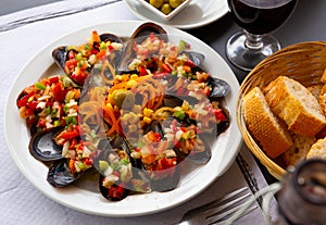 Spanish dish - vinaigrette with mussels