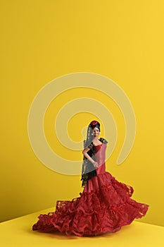 Spanish doll dressed as a typical flamenco dancer photo