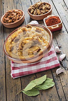 Spanish double-mashed or bobbed potatoes photo